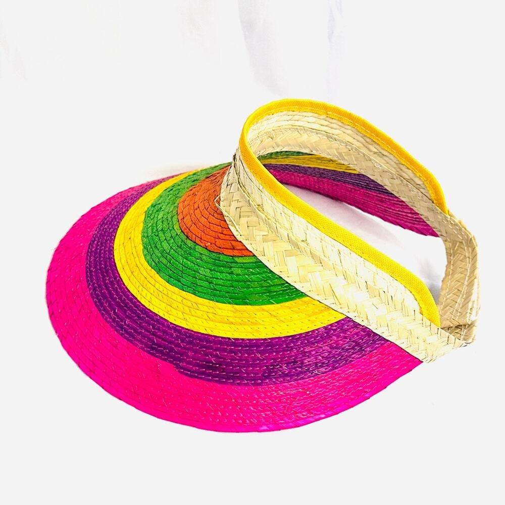 Brand New Rainbow Straw Sun Visor for Mexico Collection